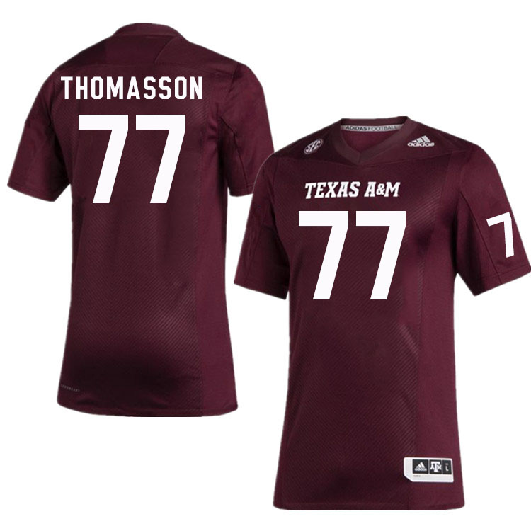 Men #77 Colton Thomasson Texas A&M Aggies College Football Jerseys Stitched Sale-Maroon - Click Image to Close